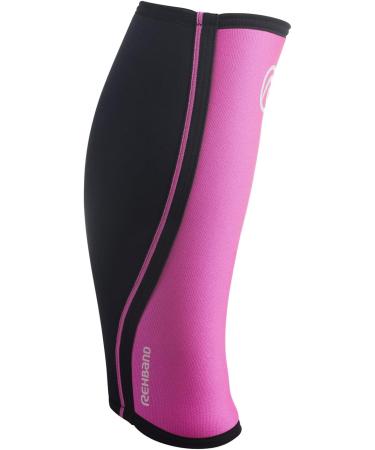 Rehband Neoprene Calf Bandage - XL Pink Compression Shin Protector for Deadlift | 1 Piece or Pair - International Shipping - Buy Online on GoSupps.com