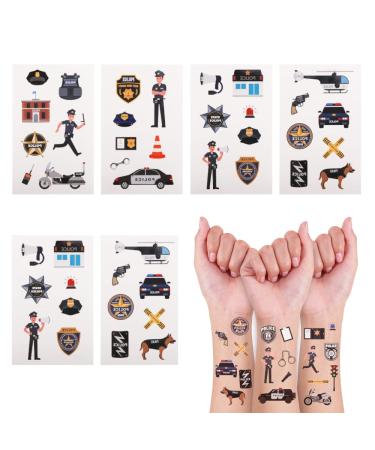 24 Sheets Police Temporary Tattoos - Birthday Decorations & Party Favors - Buy Online on GoSupps.com