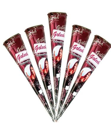 6 pieces Golecha 100% Natural Henna Paste Cones (Red-Brown) No Mix No PPD 150g