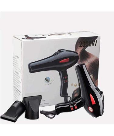 Hair Dryer with LED Indicator Powerful AC 2300W Professional Hairdryer Negative Ionic Technology Hairdryer with Nozzle with 3 Heat 2 Speed Settings Low Noise for Home and Salon Black Small Gift - Buy Online on GoSupps.com