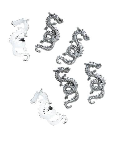 6pcs Fashionable Snake Dragon Nail Metal Decorations For Nails Art Manicure Chinese New Year Nail