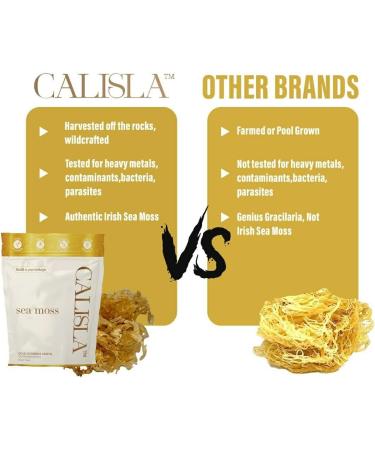 Calisla - Gold Wildcrafted Sea Moss Raw Gel - Ethically Harvested From Peru - 2 Month Supply of SeaMoss Raw Gluten-Free Non-GMO Vegan Nutrient-Rich Irish SeaMoss 50g 1.76 Oz - Buy Online on GoSupps.com