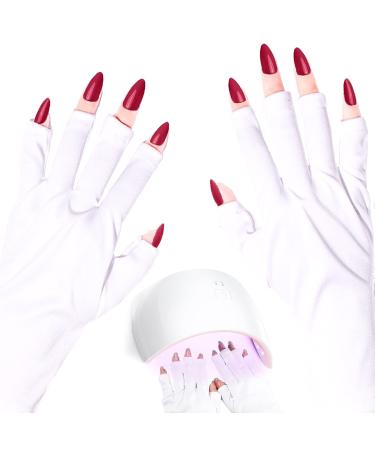 COCOJAM 1 Pair UV Light Gloves for Gel Nails Anti UV Protection Gloves for Gel Nail Lamp Manicure Gloves Protect Hands from UV Harm Long