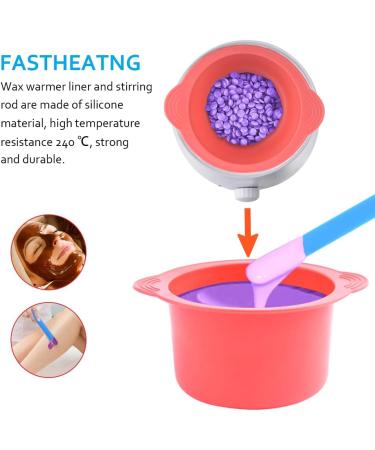 2Pcs Silicone Wax Warmer Liner Set with Spatula Sticks - Non-Stick Wax Bowl for Hair Removal (Pink Blue) - Buy Online on GoSupps.com