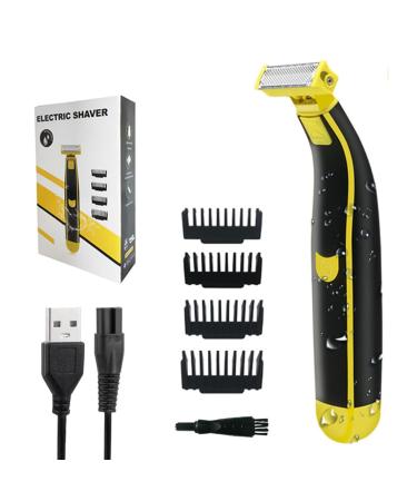 Wet and Dry Electric Shaver Men's Electric Shaver 360 Face Hybrid Electric Beard Trimmer and Shaver with 4 Interchangeable Cutter Heads Non-Slip and Durable Great for Gift (1PC)-Model #3