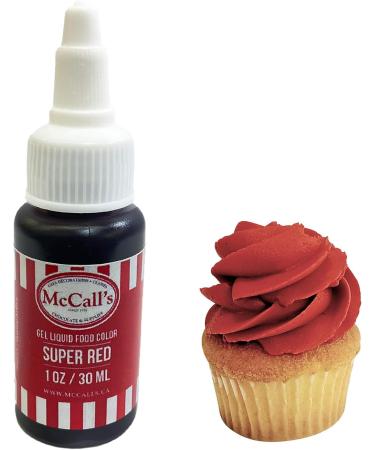 McCall's Liquid Gel Food Color 1 oz (Super Red 30 ml) Super Red 30 ml (Pack of 1)