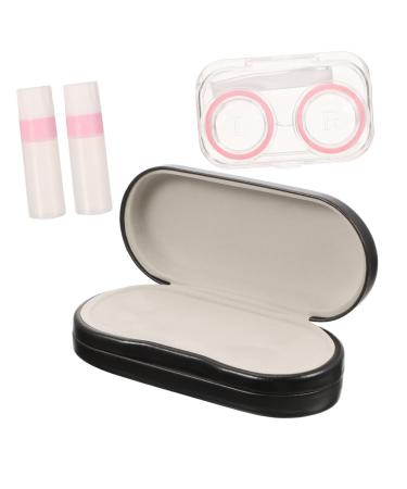 HomsfoU 1 set double -layer glasses case container travel case for eye lenses contact lens tank glasses case sunglasses schnapps glasses large glasses case double glasses case pink 16x7x5.5cm