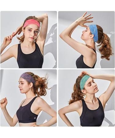Women's Non Slip Workout Headbands - Pack of 12 Multicolor Sweatbands for Yoga, Travel, Fitness - Elastic Moisture Wicking Hairbands for Girls - Buy Online on GoSupps.com