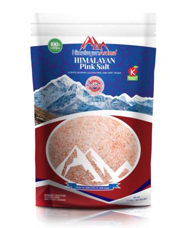 Gourmet Himalayan Pink Salt, 2.2 lbs, Fine Grain, Himalayan Sea Salt, Pink Himalayan Salt, Hymalain Pink Salt, Essential Minerals & Nutrients Dense, Kosher Certified, Resealable Bag, Packaged in USA 2.2 Pounds