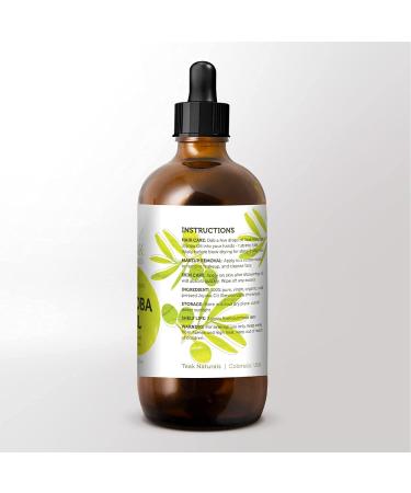 Cold Pressed Organic Jojoba Oil - Natural Unrefined Moisturizer for Skin Hair & Nails - 4 oz | International Shipping Available - Buy Online on GoSupps.com
