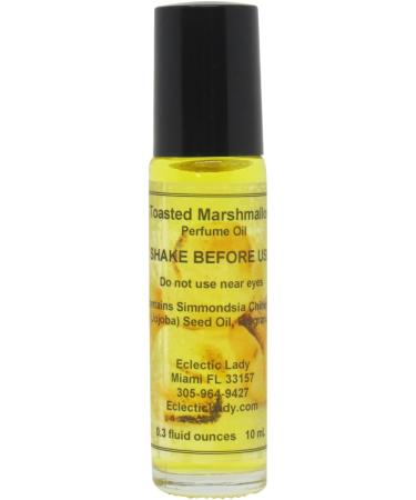 Toasted Marshmallow Perfume Oil 0.3 Oz Portable Roll-On Fragrance with Long-Lasting Scent Delightful Essential Oils and Jojoba Oil For Daily Use 0.3 Fl Oz (Pack of 1)