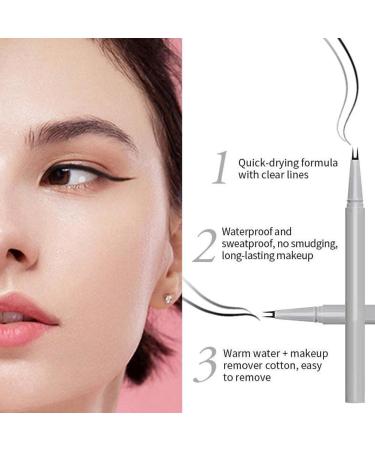 Double Tip Waterproof Lower Eyelash Pencil - Anti-Smudge Natural Liquid Pen - Super Slim Eye Liner in Brown and Black - Buy Online on GoSupps.com