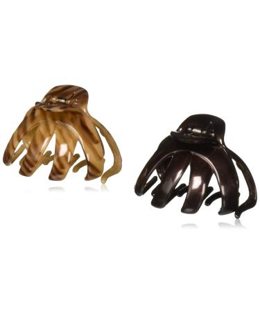Scnci Hair Clips, Claw Hair Clips with Color Match in Striped Brown and Deep Bronze, Packaging May Vary, 2 Pack