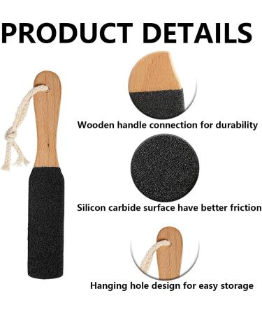 Foot File Foot Scrubber Dead Skin Remover Foot Callus Remover with Wooden Handle for Removes Hard Dead Skin Dry Calluses Rough and Cracked Corn Feet (Black) - Buy Online on GoSupps.com