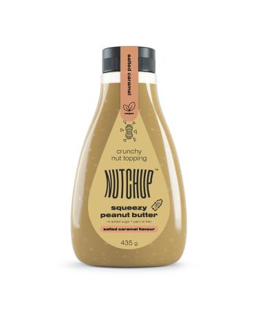 Nutchup |Peanut butter in a squeeze bottle |Delicious creamy nut covering peanut topping |Saess for pancakes waffles ice cream pizza |435g bottle of crispy salty caramel