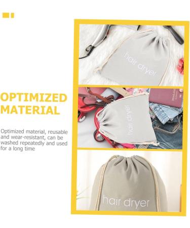 Beavorty 4pcs Hair Dryer Storage Bag Travel Hair Dryer Bathroom Shower Bags Hair Dryer Organizers Drawstring 33x30cm Light Grey - Buy Online on GoSupps.com