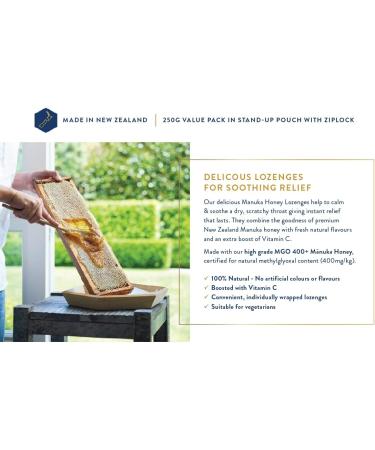 Manuka Health MGO 400+ Manuka Honey Lozenges with Lemon & Ginger - 58 Count - 8.8 oz - 100% Natural with Vitamin C - Buy Online on GoSupps.com