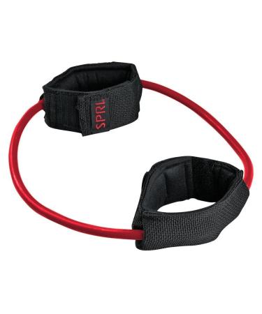 SPRI Xercuff Leg Resistance Band Exercise Cord with Non-Slip Padded Ankle Cuffs (All Bands Sold Separately) Portable for the Gym or At Home Workout Equipment Red (Medium)