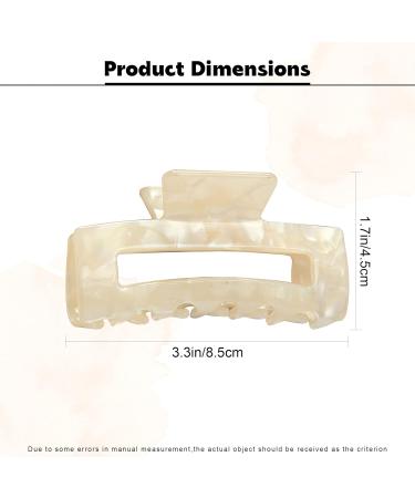Rectangle Hair Claw Clips - Non-slip White Hair Accessories for Thick Hair Girls and Women - Buy Online on GoSupps.com