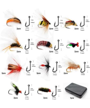 Emiif Fly Fishing Flies Set - 32PCS Dry/Wet Nymphs & Ants for Bass Trout Salmon - Premium Quality International Shipping - Buy Online on GoSupps.com