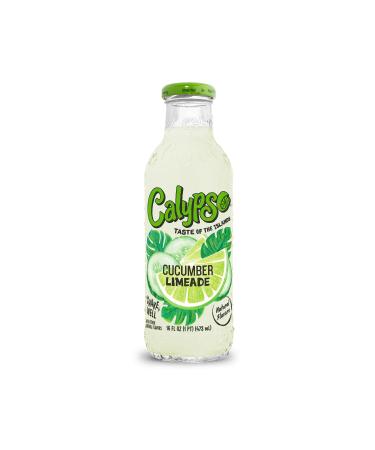 Calypso Limeade | Made with Real Fruit and Natural Flavors | Cucumber Limeade, 16 Fl Oz (Pack of 12)