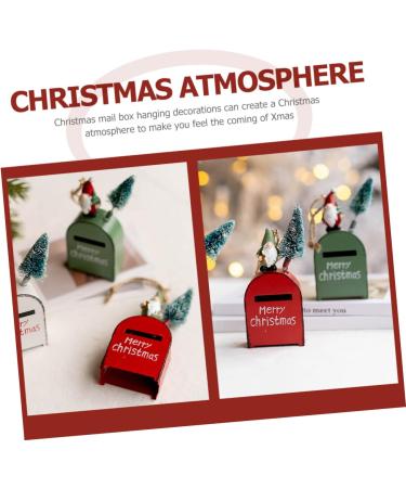 Abaodam 4pcs Box Christmas Mailbox Rustic Decorations Letters to Santa Mailbox Hanging Decor Crafts Metal Greenx4pcs 10x4.5cmx4pcs - Buy Online on GoSupps.com
