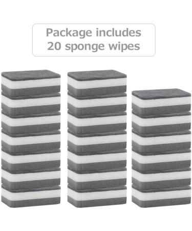 GEOINU 20PC Sponge Dishwashing Wipe Household Double Sided Pot Brush Kitchen Housework Cleaning Rounded Three Layer Sponge Scouring Pad Pack of 20 - Buy Online on GoSupps.com