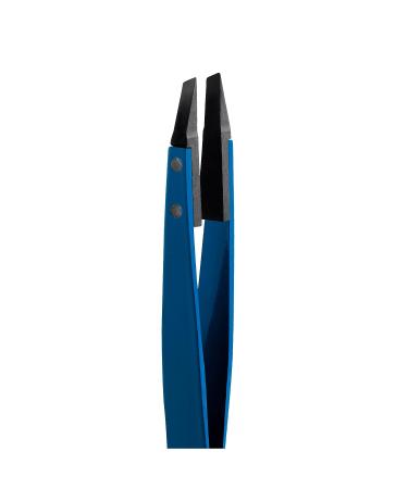 Rubis Classic Techno Stainless Steel Tweezers - Slanted Polymer Tips - 1KS109 - Made in Switzerland - Blue - Buy Online on GoSupps.com