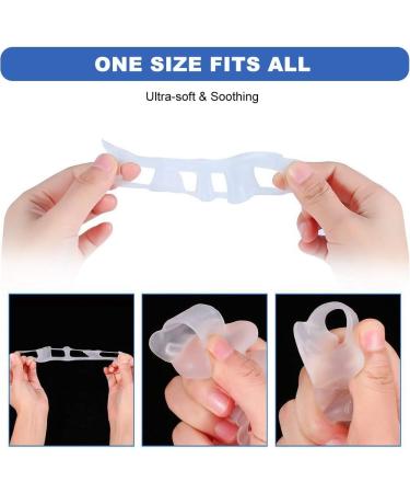 Toe Spreader Splint - 2 Pairs Hallux Valgus Toe Separator | BPA Free for Pain Relief - Buy Online on GoSupps.com