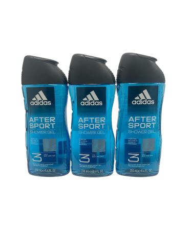 ADIDAS Lot de 3 gels douche 3 en 1 AFTER SPORT pour homme corps cheveux et visage 250 ml
