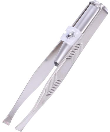 Stainless Steel Eyelashes Eyebrow Tweezer + LED Light - Buy Online on GoSupps.com