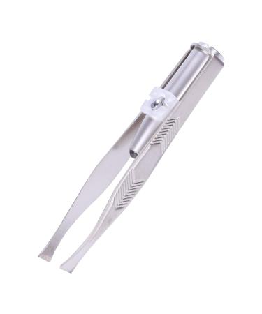 Ghulumn Stainless Steel Eyelash & Eyebrow Tweezers with LED Light - Precision Beauty Tool for Perfect Brows and Lashes | International Shipping Available - Buy Online on GoSupps.com