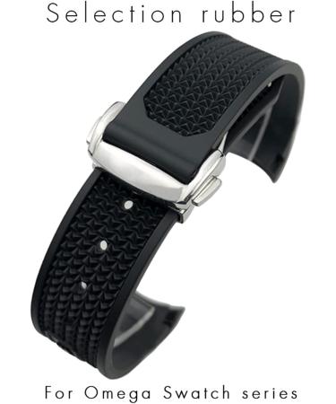 Buy TWRQA Silicone Wrap Bracelet for Omega Speedmaster 007 & Seamaster 300 - 18mm to 22mm - Unisex Black - Buy Online on GoSupps.com