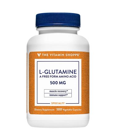 The Vitamin Shoppe L-Glutamine 500MG - Muscle Recovery Gut Health & Immune Support Free Form Amino Acid (300 Capsules)