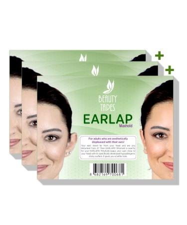 Earlap MAXHOLD Cosmetic Ear Corrector - 3 Packs- Solves Big Ear Problem - Aesthetic Correctors for Prominent Ears - Protruding Ear Correctors Short of Surgery Contains 60 Correctors