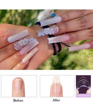 AIMANGO Clear Gel Builder Base Nail Kit - 3 in 1 Builder Gel for Nails, Base Coat & Strengthening - 30g Nail Extension Gel Set for Manicures with 20Pcs Forms and Brush - Buy Online on GoSupps.com