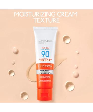 Face Sunscreen SPF 90 Oil Free Natural Broad Spectrum Sunscreen Protector for Face and Body - Face Sunscreens for Most Skin - Screen Fulenyi - Buy Online on GoSupps.com