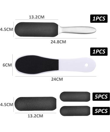 1 Stainless Steel Cuticle Remover Equipped with 10 Sandpaper Sheets and 1 Plastic Foot File Double-Sided Foot File Foot Cleaner Suitable for Wet and Cracked Feet - Buy Online on GoSupps.com