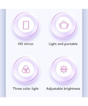 Brightness Adjustable Lighted Makeup Mirror Rechargeable HD Mirror with 3 Colors Light Modes for Makeup Lovers Foldable Portable Mini Makeup LED Mirror for Travel Home Use(White) - Buy Online on GoSupps.com