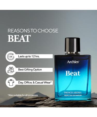 ARCH-IES BEAT Eau De Luxury Long Lasting Parfume for Men | 100 ML | French Aroma | Daywear Fresh Sporty and Comfortable Fragrance | Premium EDP Fragrance Scent - Buy Online on GoSupps.com