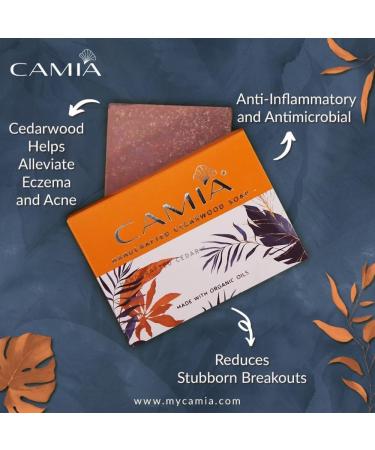CA.MIA 100% Organic Handmade Cedarwood Soap | Natural Vegan Luxury Bath Soap | Cruelty-Free Chemical & Preservative-Free - Buy Online on GoSupps.com