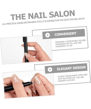 minkissy Nail Pen Extension Gel Pen Nail Art Tips Builder Pen Liner Pen Nail Polish Nail Polish Drawing Pen Gel Nail Tool Nail Tools Nail Liner Pen Abs Decorative Brushes Manicure 14X1X1CM Black - Buy Online on GoSupps.com