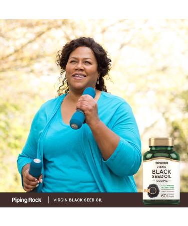 Piping Rock Black Seed Oil Softgel Capsules | 1000mg | 60 Pills | Cold Pressed Solvent Free | Non GMO Gluten Free Supplement - Buy Online on GoSupps.com