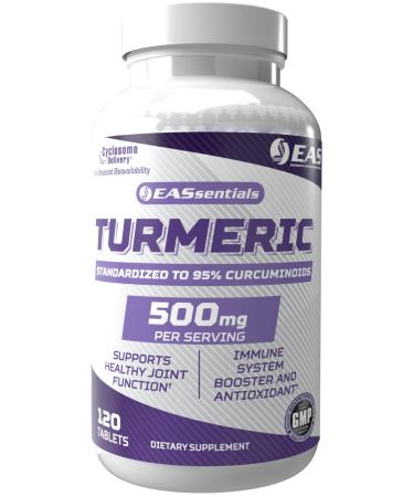 EAS Turmeric 500mg | 95% Standardized Curcuminoids | Boost Antioxidants, Immunity, & Joint Function | Better Absorption with Cyclosome Delivery | 120 Tablets