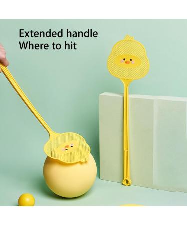 BAMFY 4 Pcs Fly Swatters Durable and Thickened Plastic Manual Fly Killer Heavy Duty with Long Handle Fly Swatters for Indoor Outdoor Mosquitoes Bees Flies Yellow - Buy Online on GoSupps.com