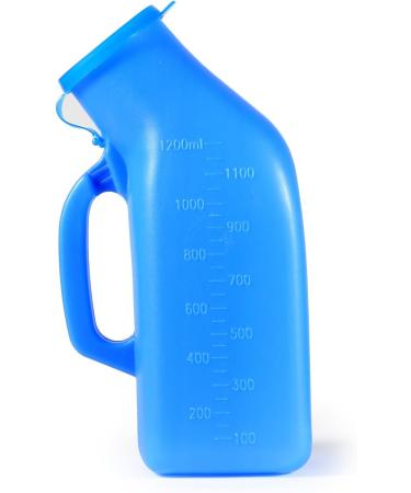 ONEDONE Male Urinals with Lid 40oz./1200mL - 2Pack | Portable Urinal Bottles for Men | Hospital Home Bedside | Blue - Buy Online on GoSupps.com
