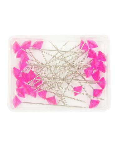 LEFV Quilting Pins Artificial Diamond Head Sewing Pins,Pack of 30,Hot Pink