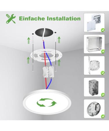 Zemty 15W LED Ceiling Light - Ultra Thin 18cm 1800LM 3000/4000/6500K - 2 Pieces | Perfect for Bathroom Kitchen & Bedroom Lighting - Buy Online on GoSupps.com