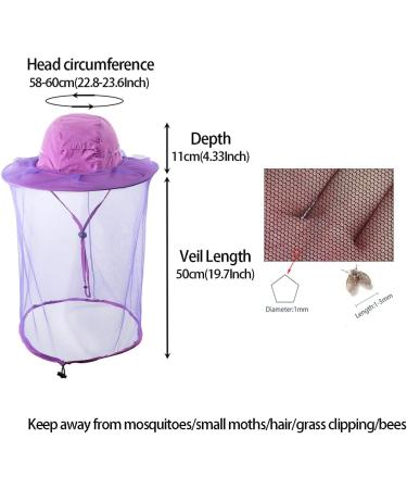 ZffXH Head Net Safari Hat with Mosquito Netting Mesh - Purple [For Men & Women] - Buy Online on GoSupps.com