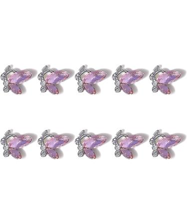 FEIlei 10Pcs/Set Nail Art Decor 3D Glitter Sparkling DIY Mini Nail Rhinestones Accessories Crystal Butterfly Nail Charm - Buy Online on GoSupps.com